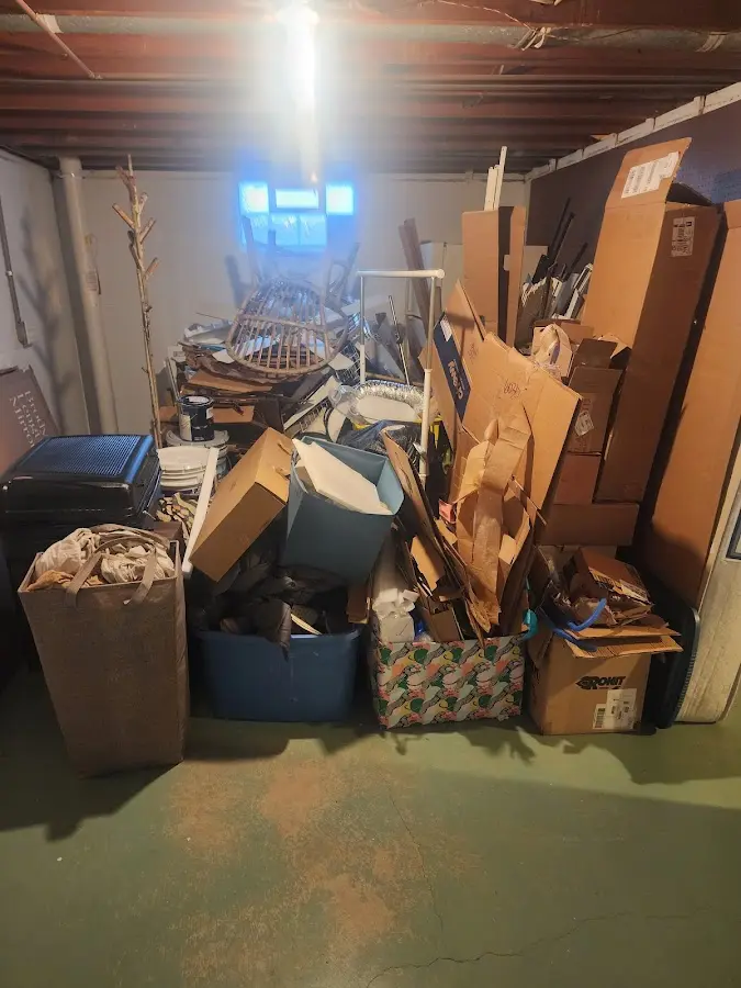 Roll-off dumpster container at job site for 6 Yard Dumpster Rental in Girard